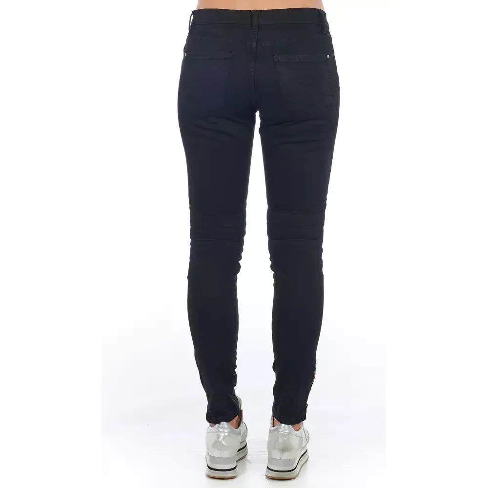 Frankie Morello Black Cotton Women's Jeans Jeans & Pants Frankie Morello