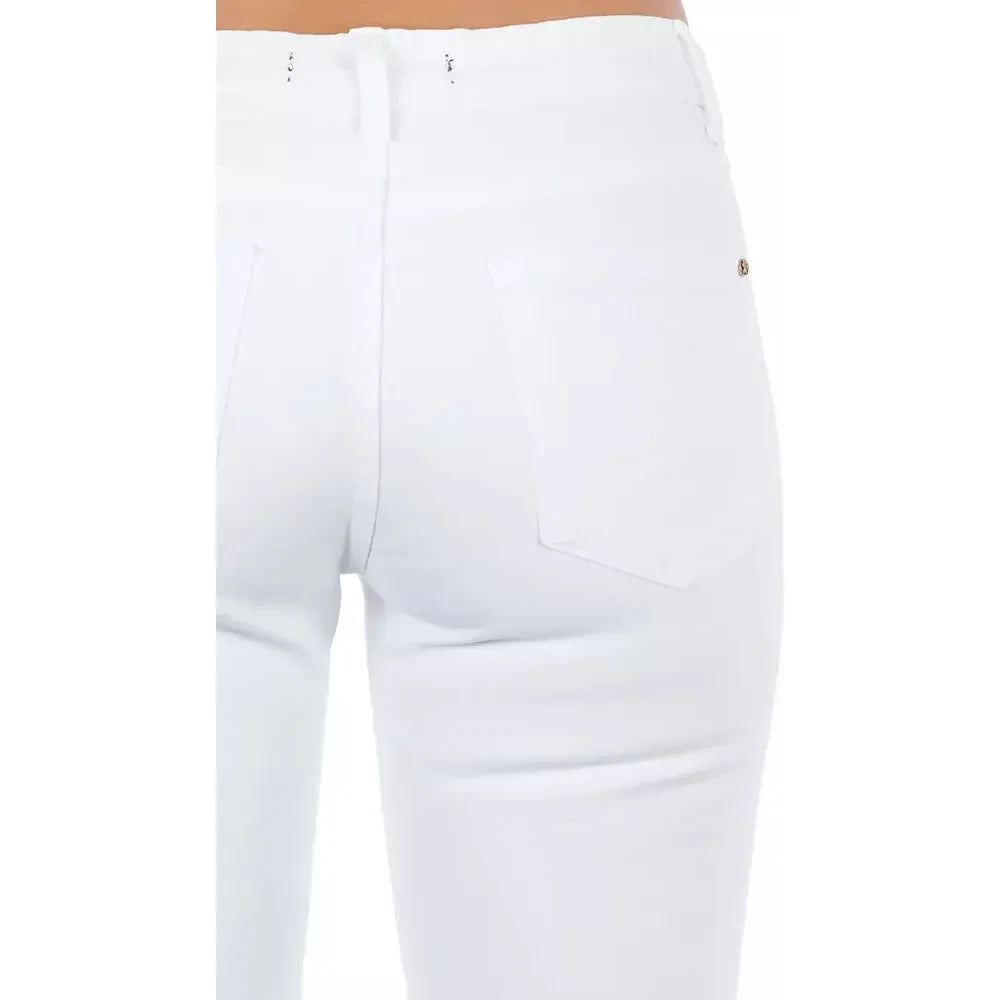 Frankie Morello White Cotton Women Jeans Frankie Morello