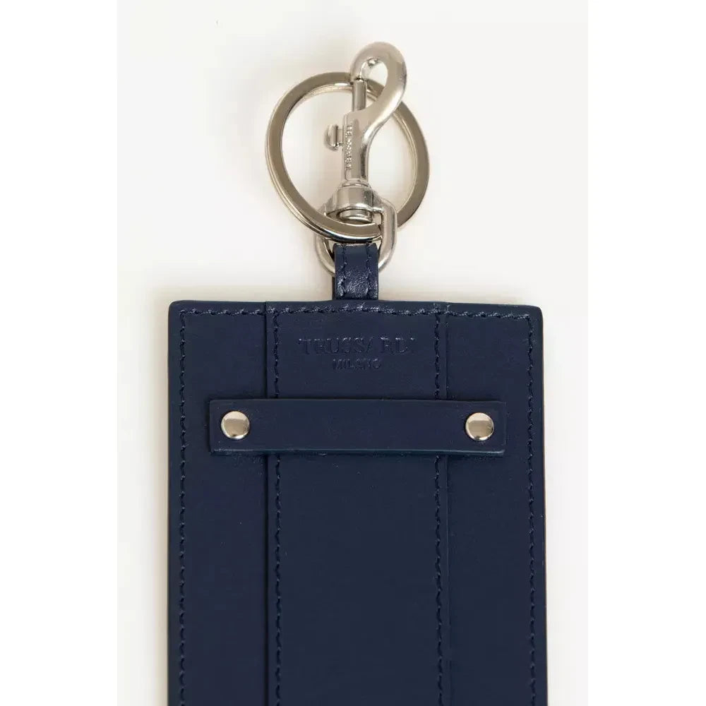 Trussardi Blue Leather Men Keychain Trussardi