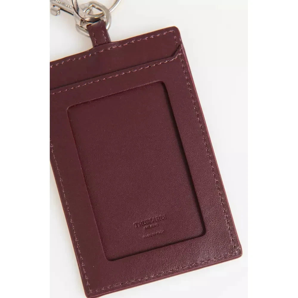 Trussardi Brown Leather Men Keychain Trussardi