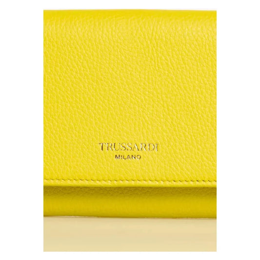 Trussardi Yellow Leather Women Wallet Wallet Trussardi