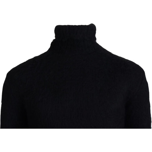 Dolce & Gabbana Stunning Black and Gold Crewneck Sweater Dolce & Gabbana