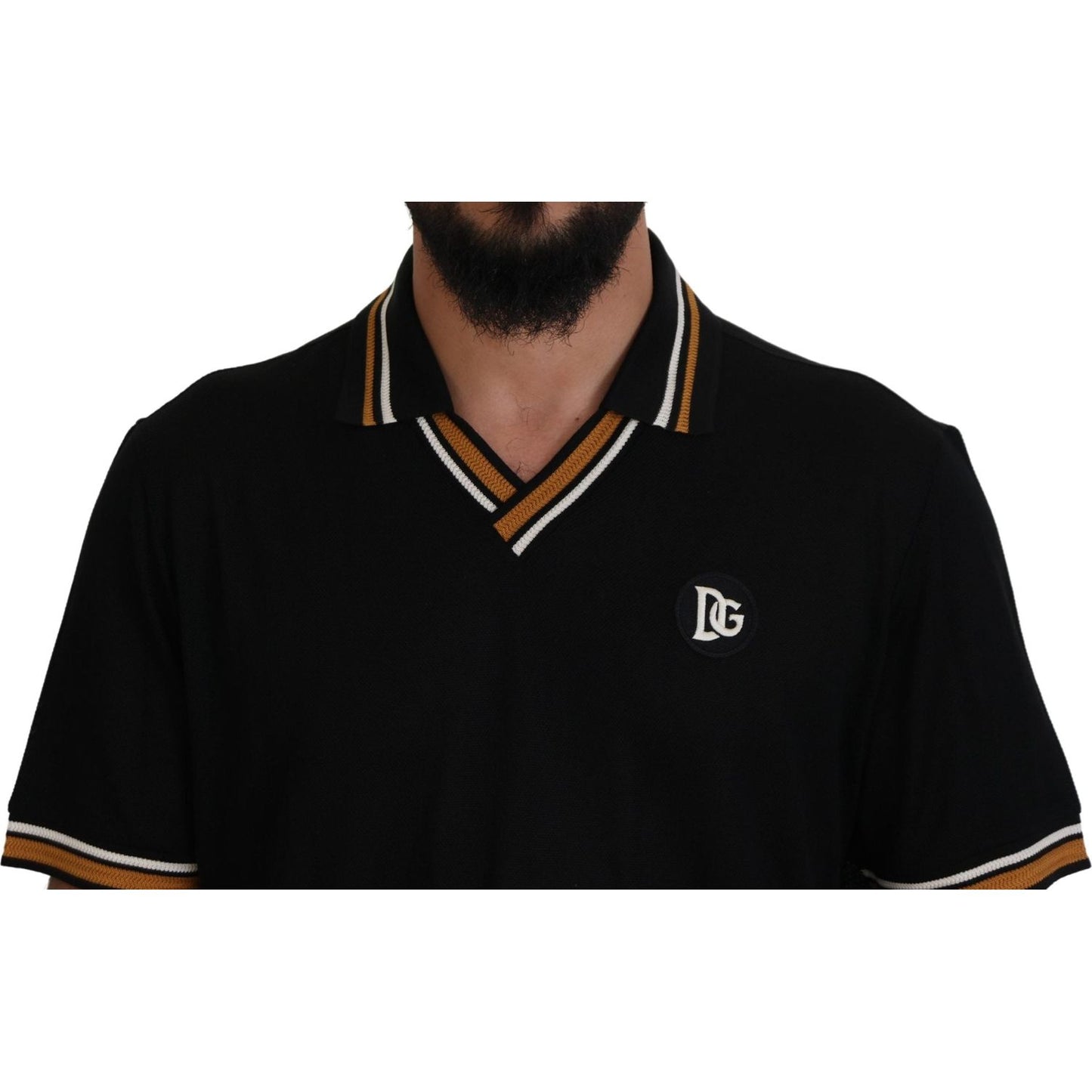 Dolce & Gabbana Elegant Black Silk Polo T-Shirt Dolce & Gabbana