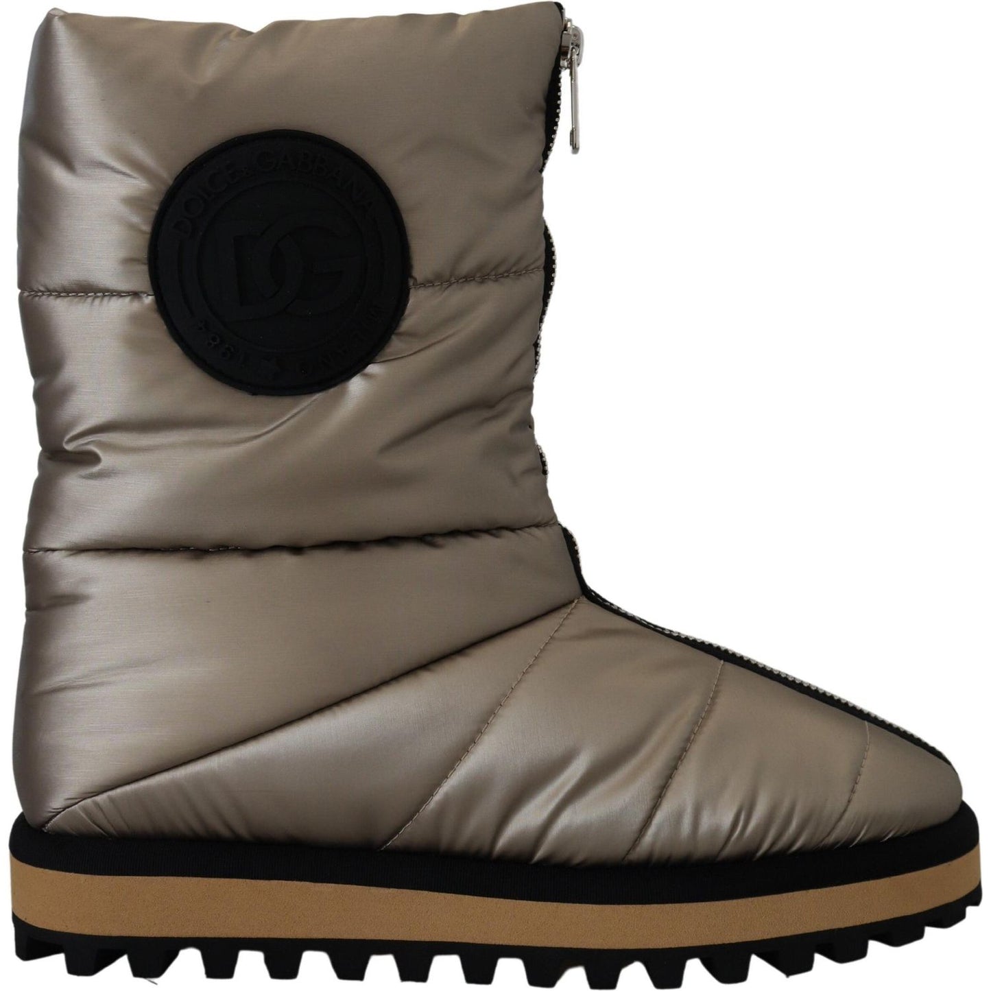 Dolce & Gabbana Silver Platino Mid Calf Designer Boots Dolce & Gabbana