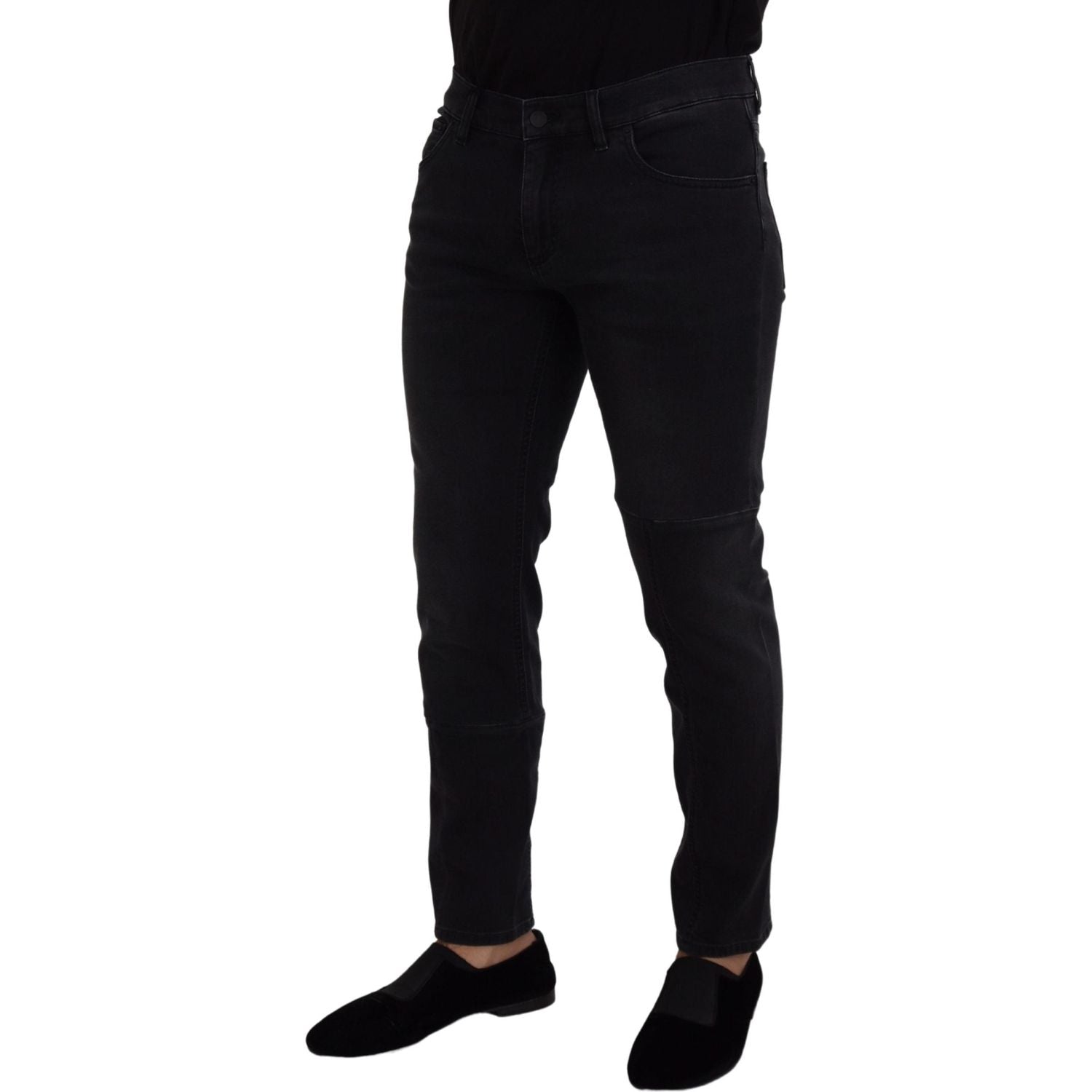 Dolce & Gabbana Sleek Black Cotton Blend Denim Pants