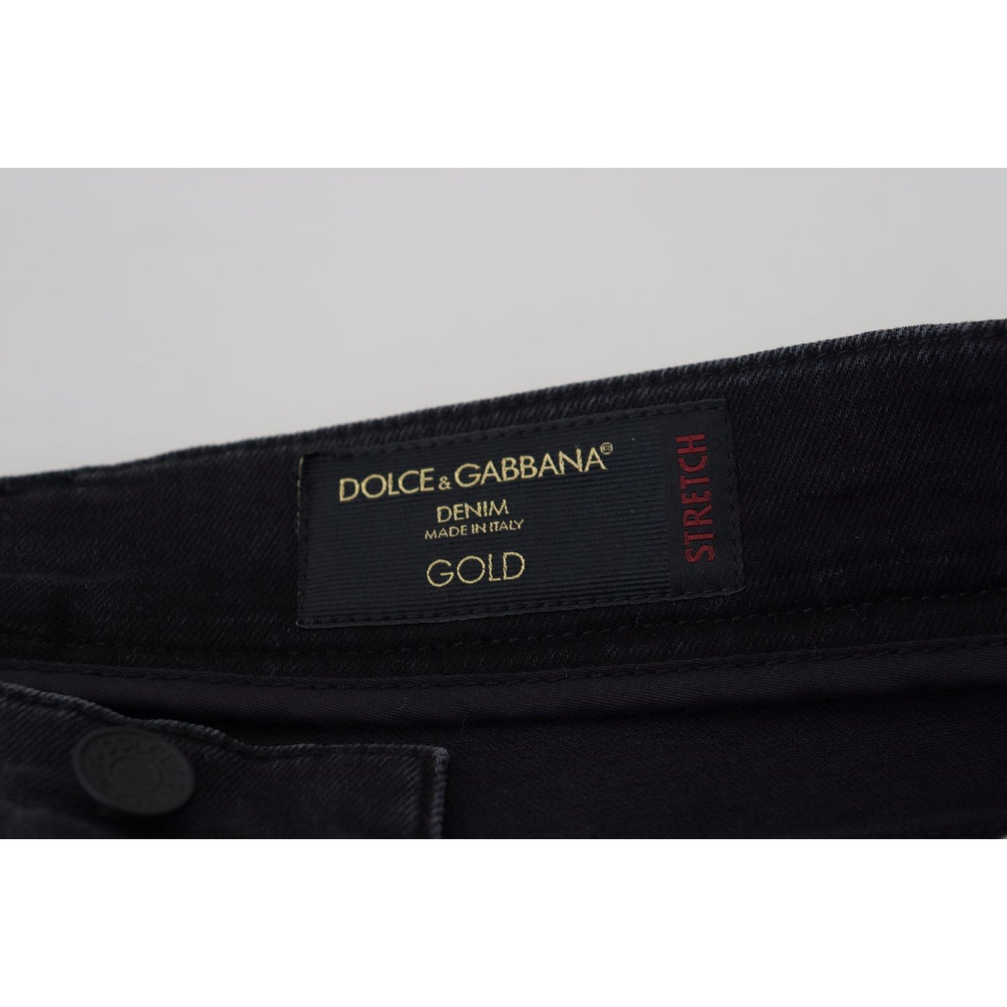 Dolce & Gabbana Sleek Black Cotton Blend Denim Pants Dolce & Gabbana