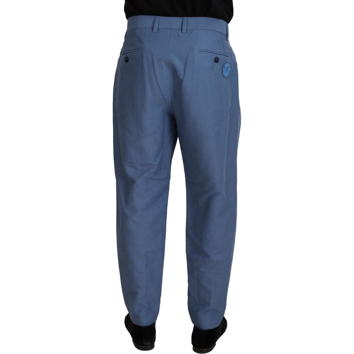 Dolce & Gabbana Elegant Blue Linen-Cotton Pants Dolce & Gabbana