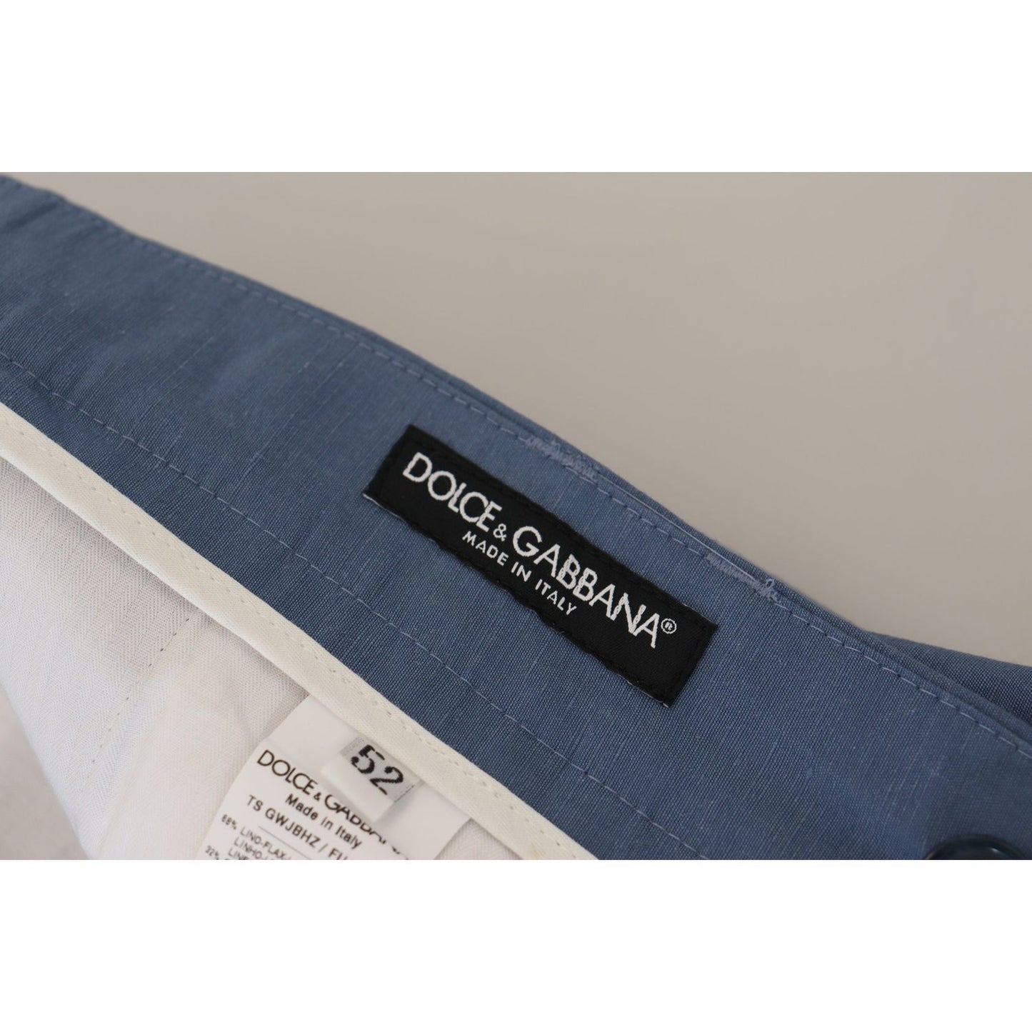 Dolce & Gabbana Elegant Blue Linen-Cotton Pants Dolce & Gabbana