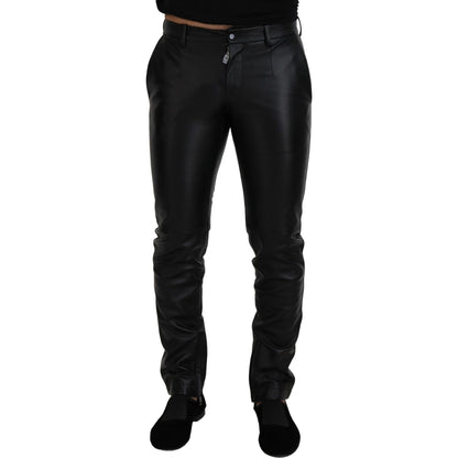 Dolce & Gabbana Elegant Black Agnello Trousers for Men Dolce & Gabbana