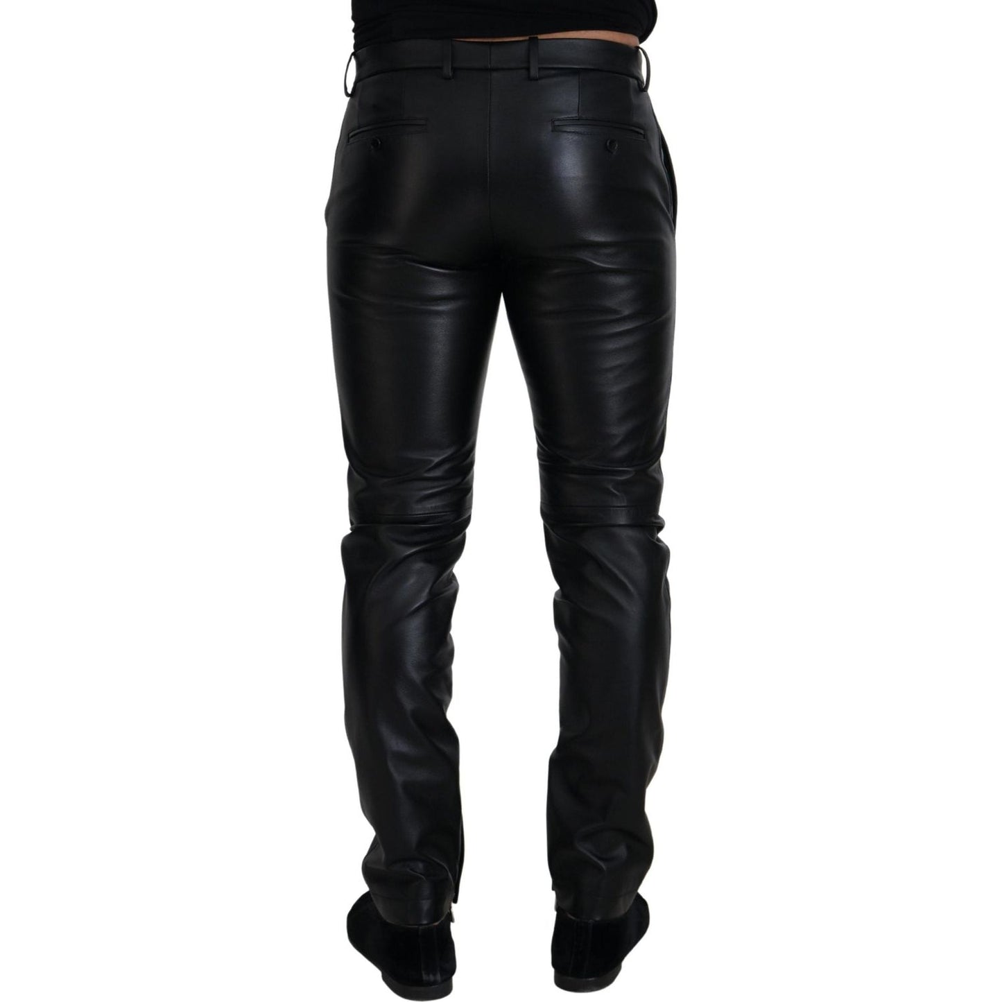 Dolce & Gabbana Elegant Black Agnello Trousers for Men Dolce & Gabbana