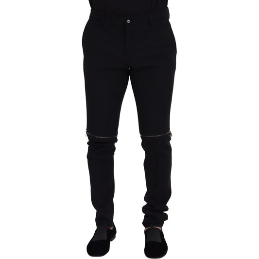 Dolce & Gabbana Elegant Black Virgin Wool Trousers Dolce & Gabbana