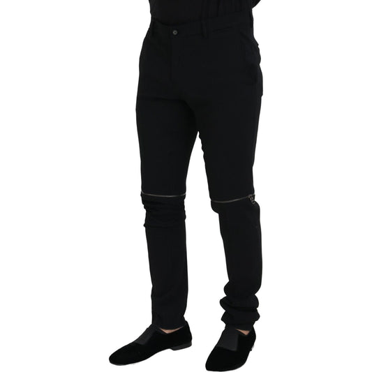 Dolce & Gabbana Elegant Black Virgin Wool Trousers Dolce & Gabbana