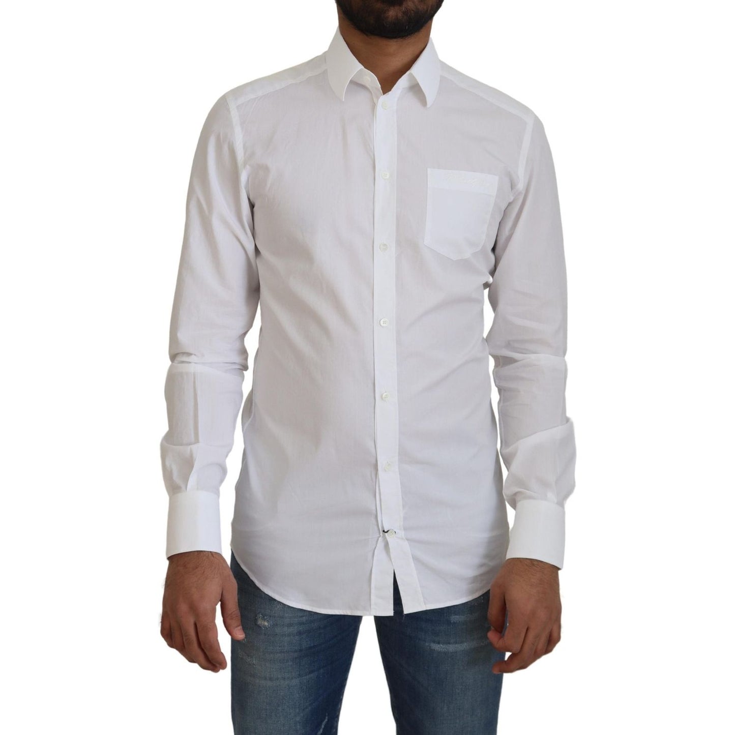 Dolce & Gabbana Elegant White Slim Fit Dress Shirt Dolce & Gabbana