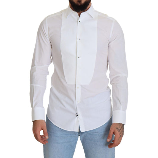 Dolce & Gabbana Elegant White Cotton Poplin Slim Fit Shirt Dolce & Gabbana