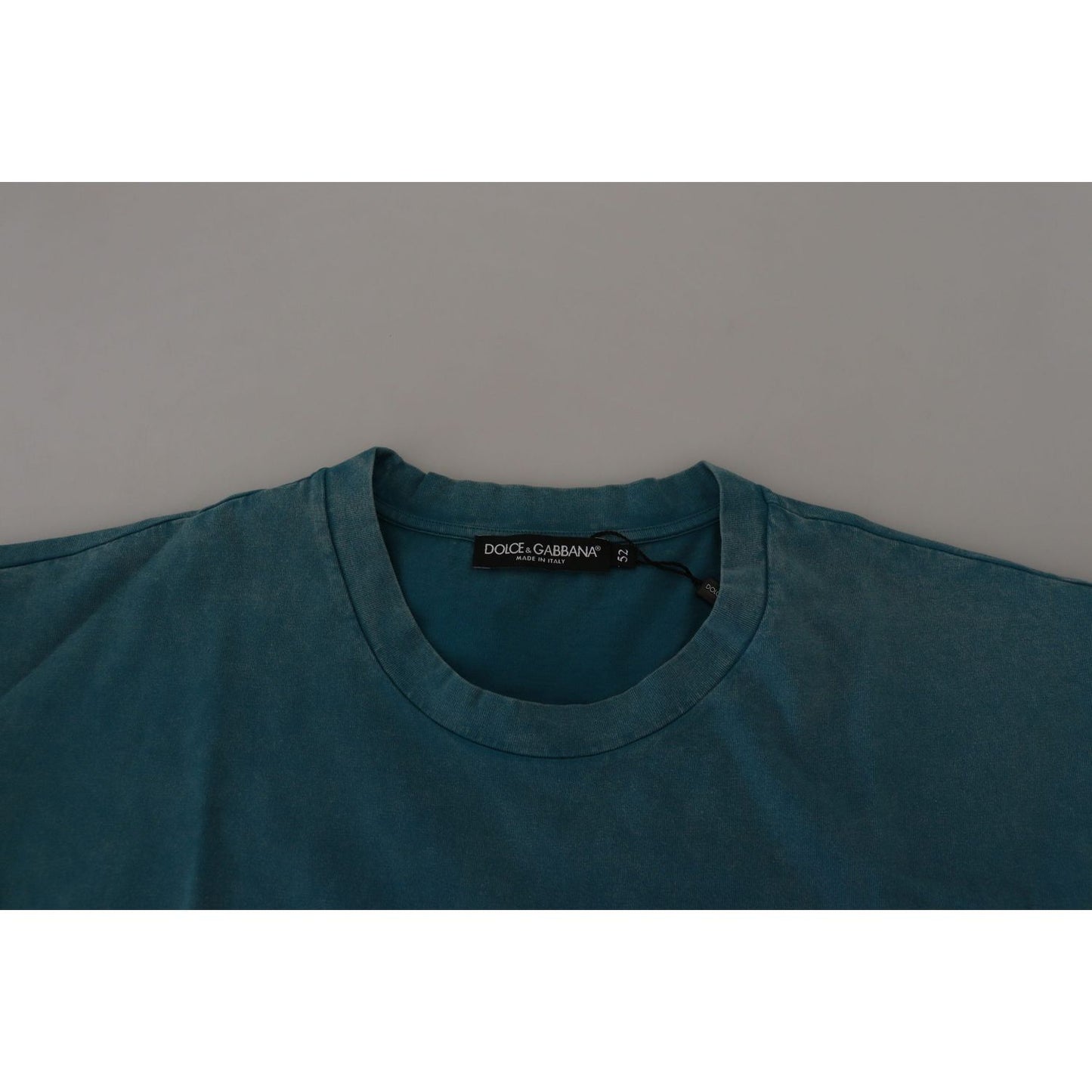 Dolce & Gabbana Elegant Crew Neck Cotton Tee in Blue Dolce & Gabbana