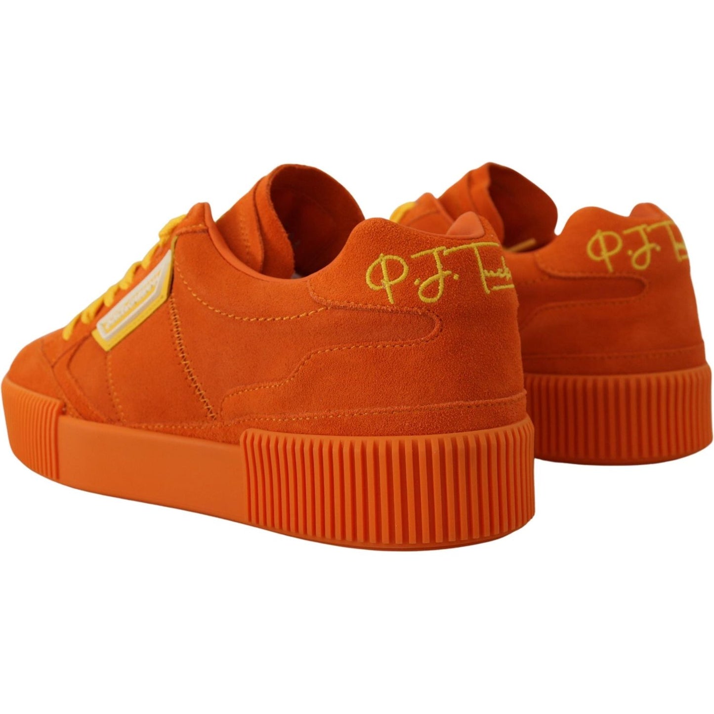 Dolce & Gabbana Chic Orange Suede Lace-Up Sneakers Dolce & Gabbana