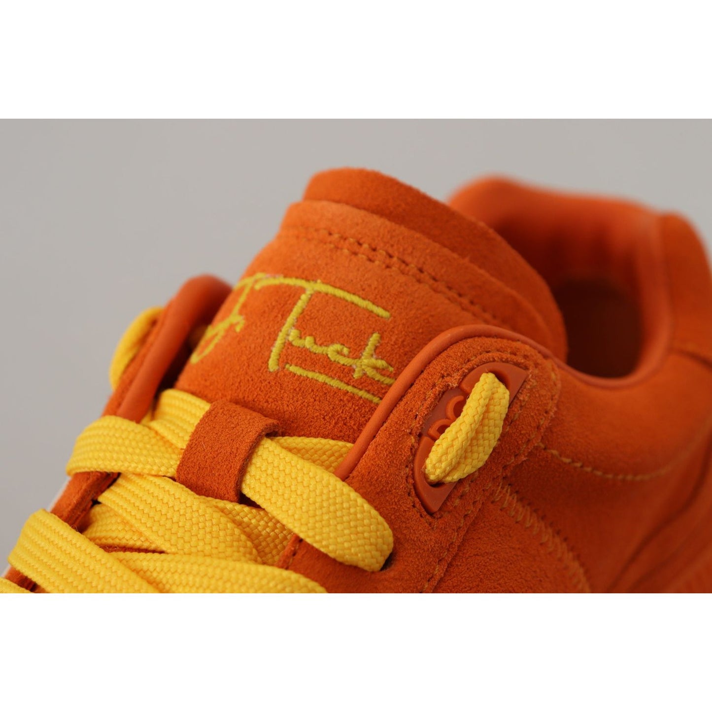 Dolce & Gabbana Chic Orange Suede Lace-Up Sneakers Dolce & Gabbana