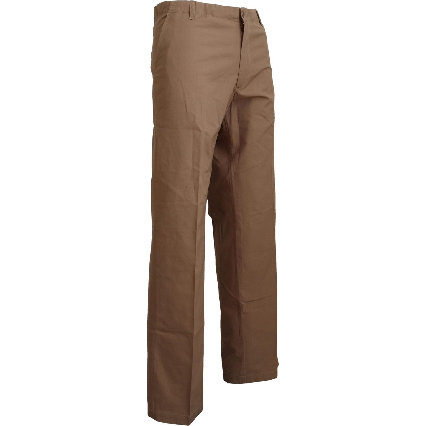 GF Ferre Elegant Brown Straight Fit Chinos GF Ferre