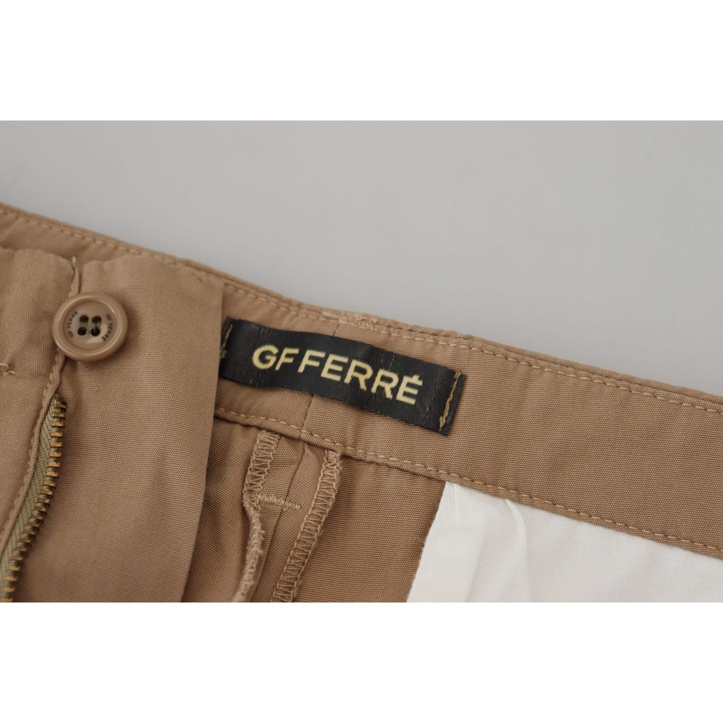 GF Ferre Elegant Brown Straight Fit Chinos GF Ferre