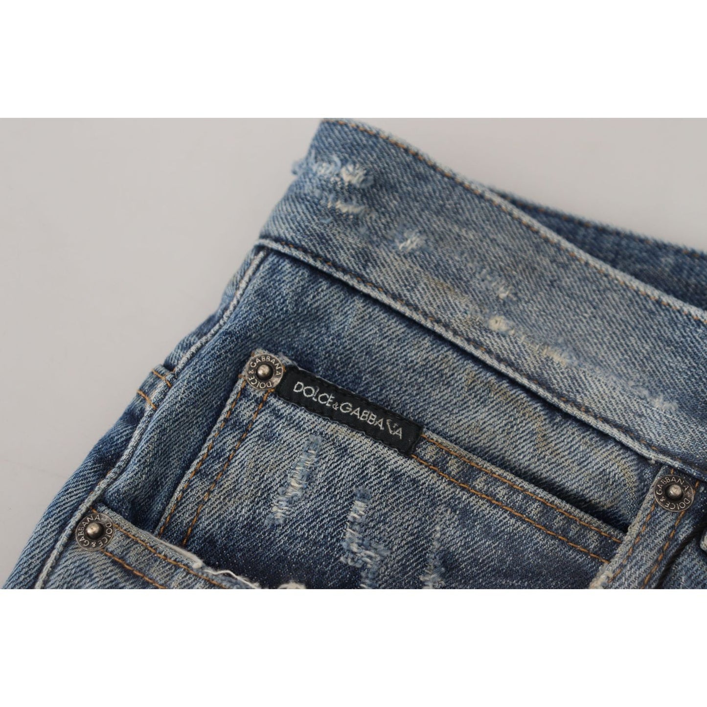 Dolce & Gabbana Stunning Tattered Denim Italian Jeans Dolce & Gabbana