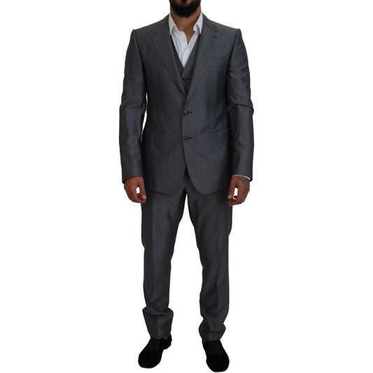 Dolce & Gabbana Elegant Gray Silver Sicilia Suit Ensemble Dolce & Gabbana