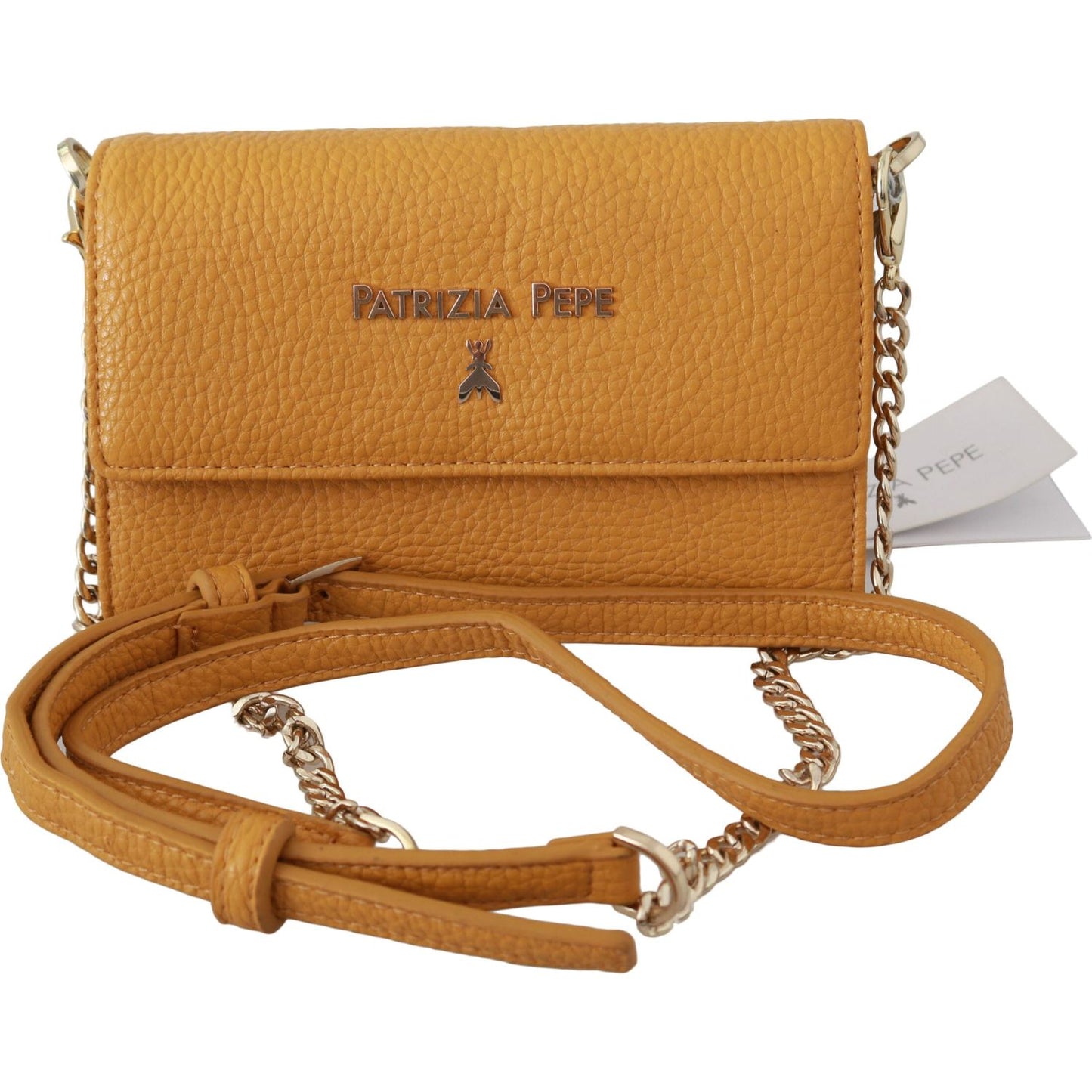 Patrizia Pepe Chic Yellow Leather Shoulder Bag Patrizia Pepe