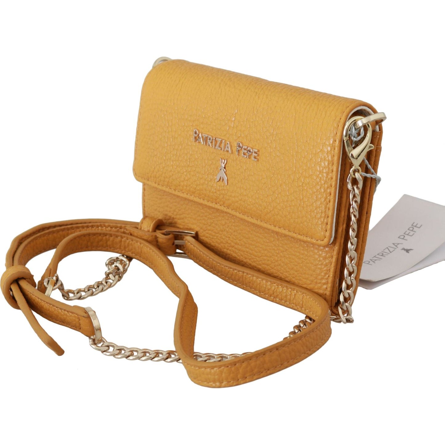 Patrizia Pepe Chic Yellow Leather Shoulder Bag Patrizia Pepe