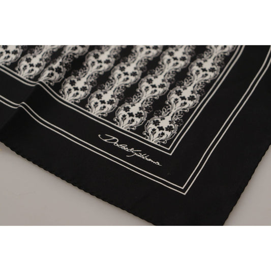 Dolce & Gabbana Elegant Black Silk Men's Square Scarf Dolce & Gabbana