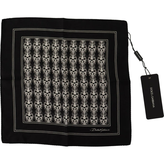 Dolce & Gabbana Elegant Black Silk Men's Square Scarf Dolce & Gabbana