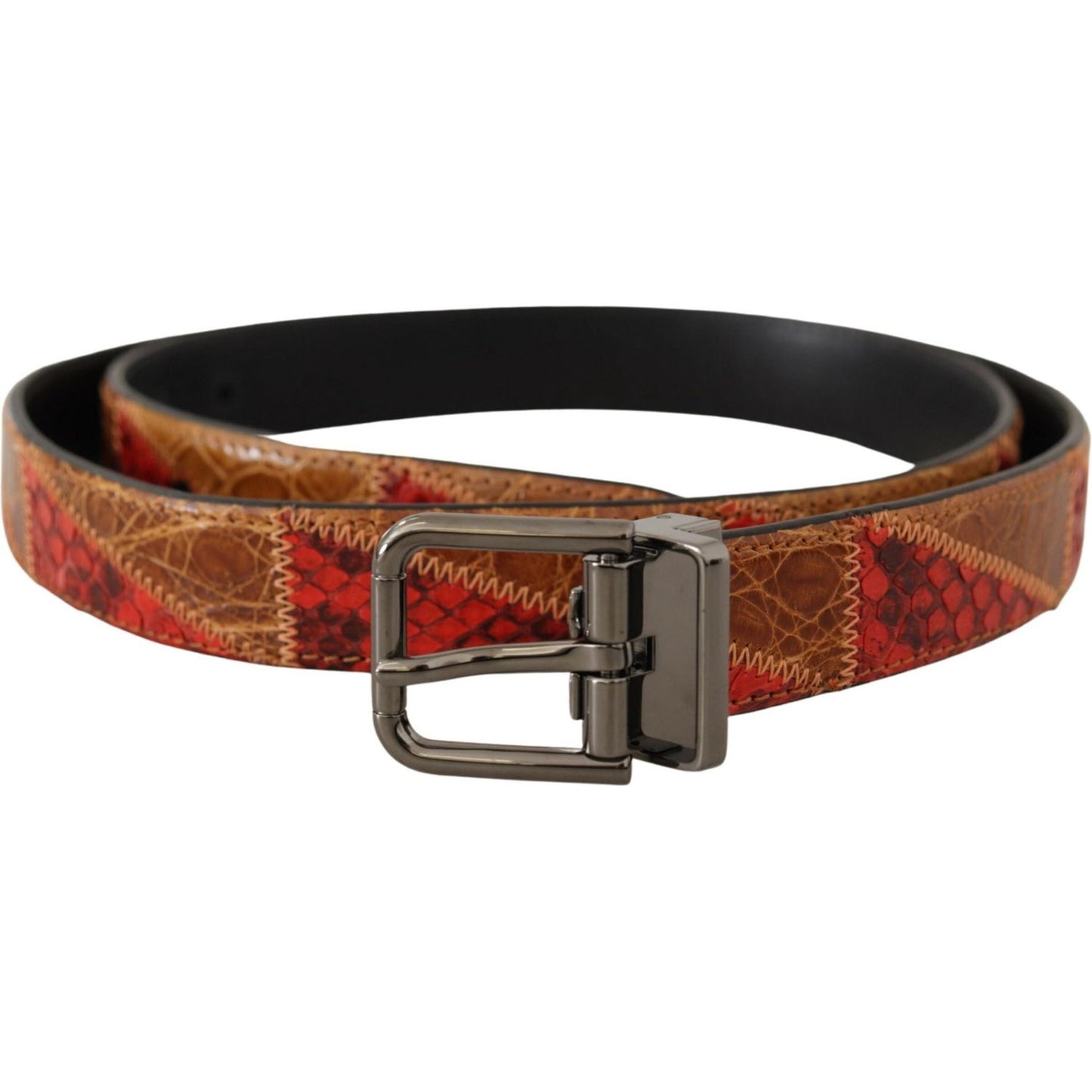 Dolce & Gabbana Elegant Two-Tone Snakeskin Leather Belt Dolce & Gabbana