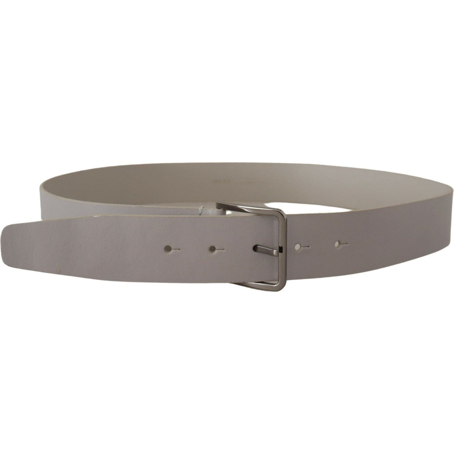 Dolce & Gabbana Elegant White Vitello Leather Belt Dolce & Gabbana