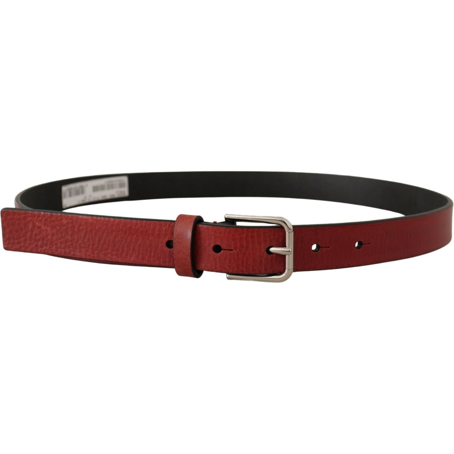 Dolce & Gabbana Elegant Maroon Italian Leather Belt