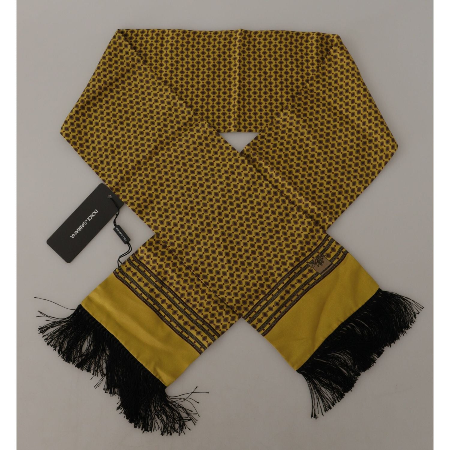 Dolce & Gabbana Elegant Yellow Silk Men's Scarf