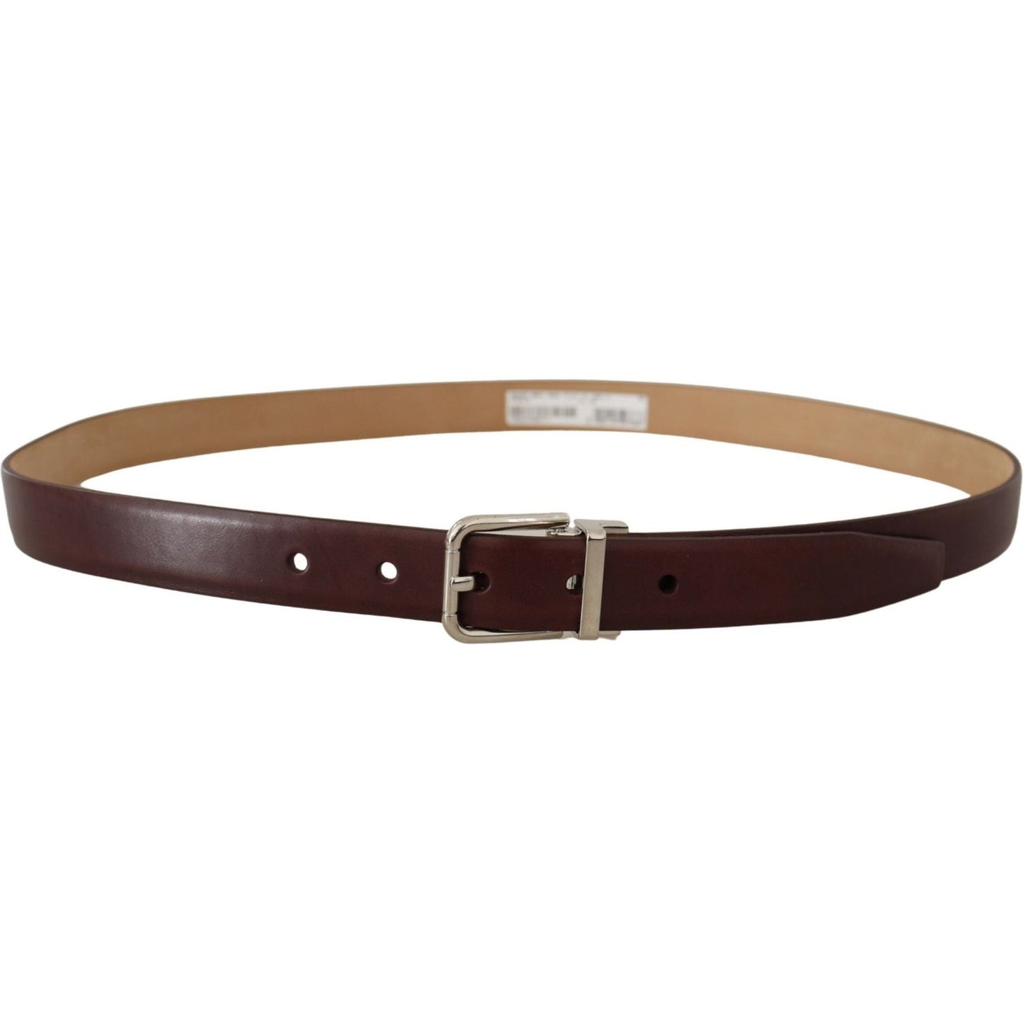 Dolce & Gabbana Elegant Leather Belt with Silver Tone Buckle Dolce & Gabbana