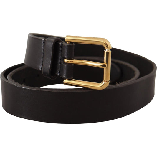 Dolce & Gabbana Elegant Leather Belt with Metal Buckle Dolce & Gabbana