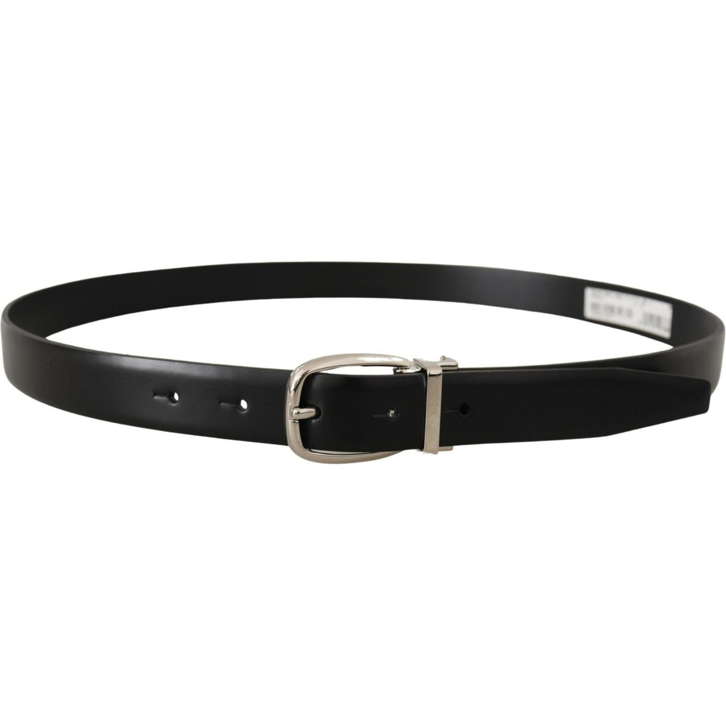 Dolce & Gabbana Elegant Black Leather Belt with Metal Buckle Dolce & Gabbana