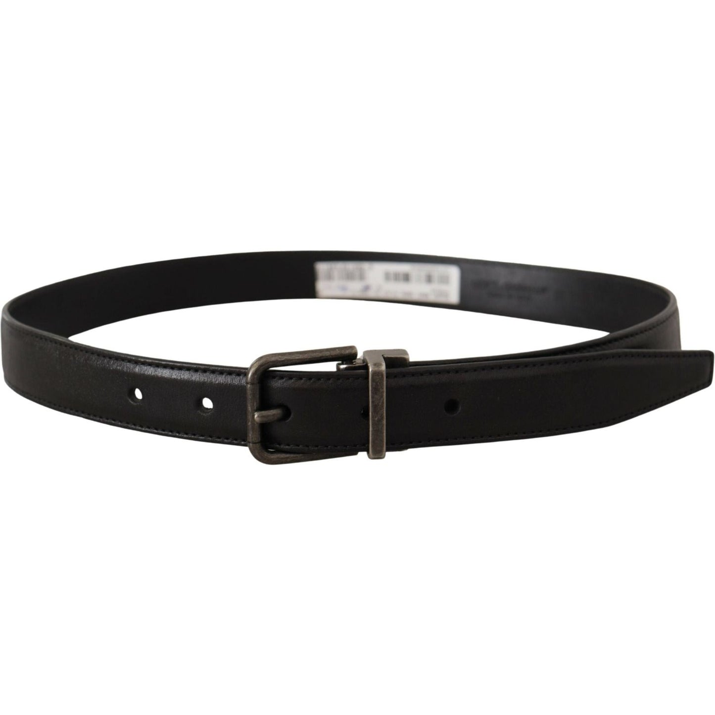 Dolce & Gabbana Elegant Black Leather Belt with Metal Buckle Dolce & Gabbana