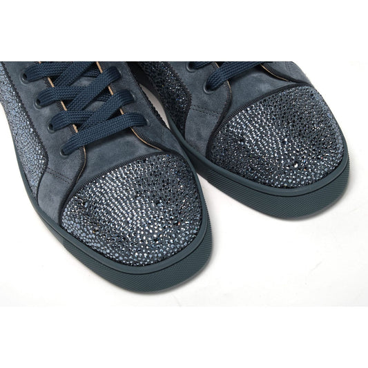 Christian Louboutin Blue Louis Junior Spikes Sneaker Shoes Christian Louboutin