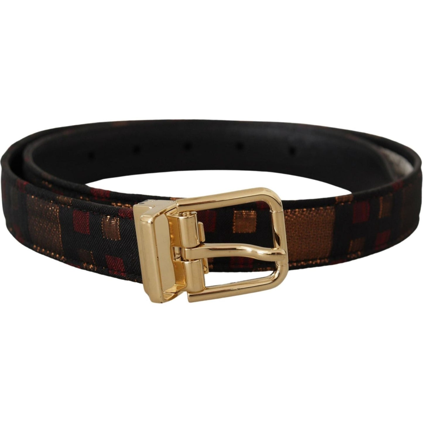 Dolce & Gabbana Multicolor Leather Belt with Gold Buckle Dolce & Gabbana