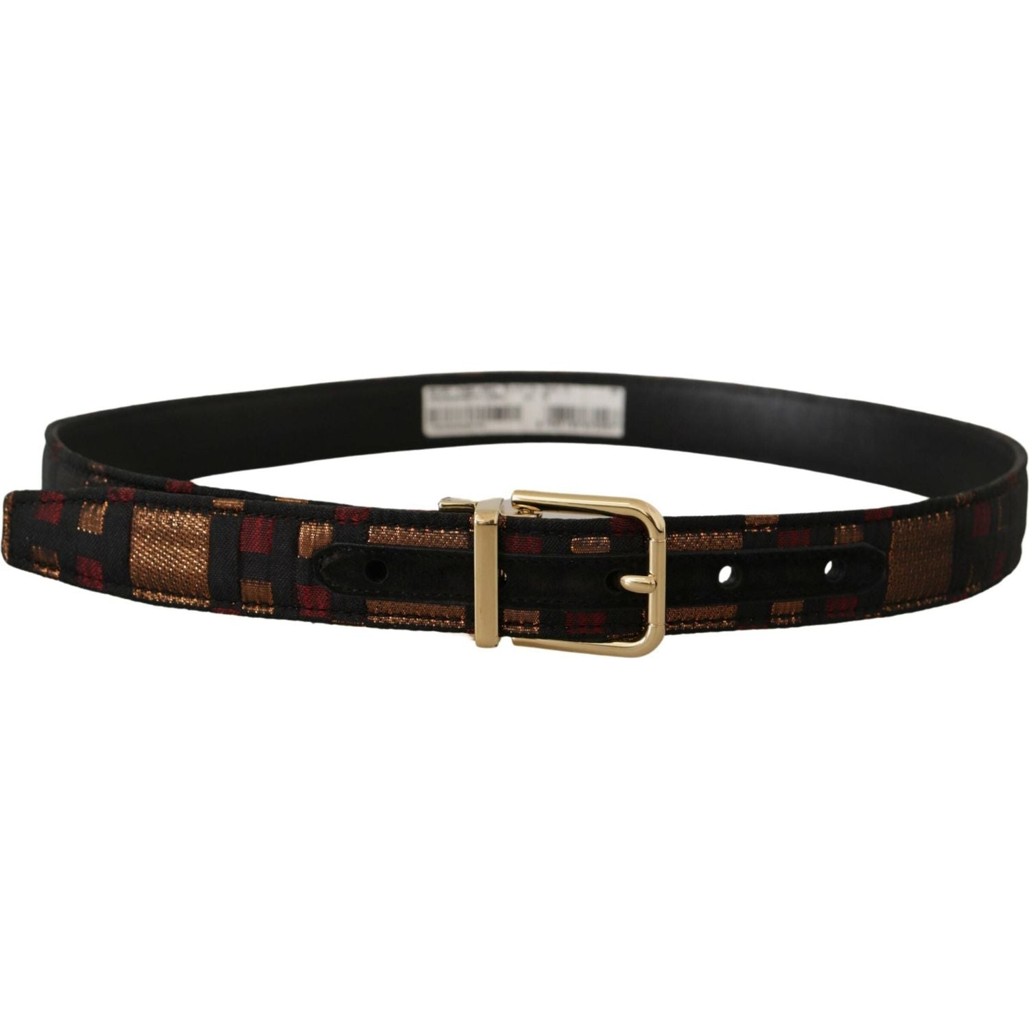 Dolce & Gabbana Multicolor Leather Belt with Gold Buckle