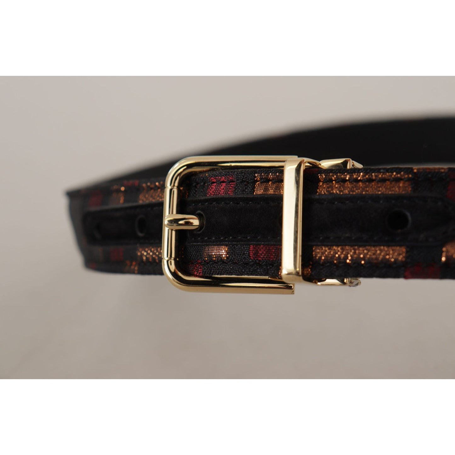 Dolce & Gabbana Multicolor Leather Belt with Gold Buckle Dolce & Gabbana