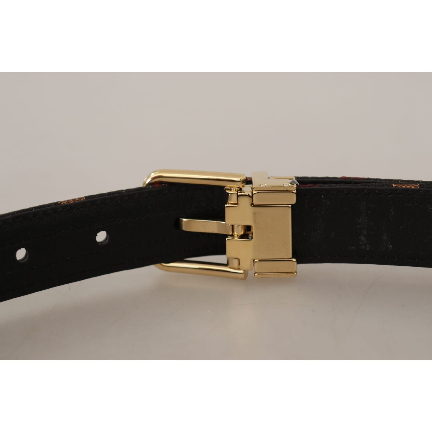 Dolce & Gabbana Multicolor Leather Belt with Gold Buckle