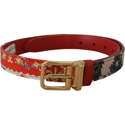 Dolce & Gabbana Chic Multicolor Leather Belt with Engraved Buckle Dolce & Gabbana