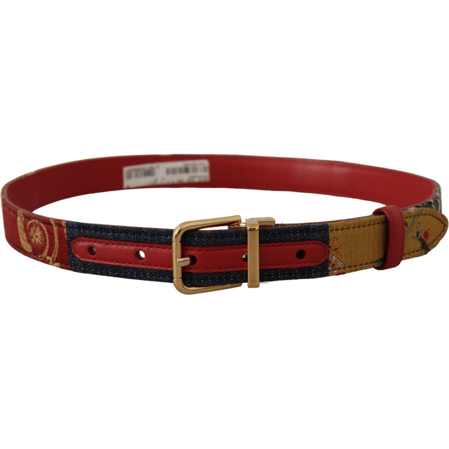 Dolce & Gabbana Chic Multicolor Leather Belt with Engraved Buckle Dolce & Gabbana