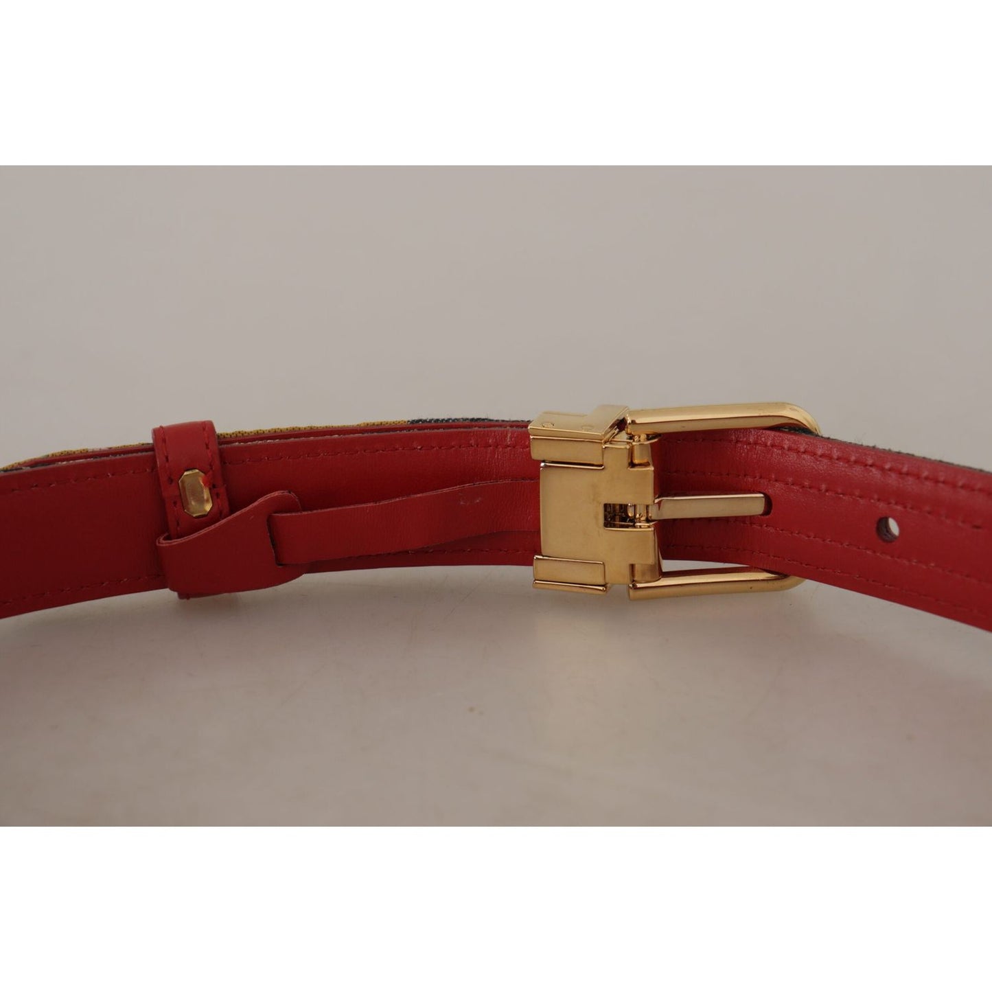 Dolce & Gabbana Chic Multicolor Leather Belt with Engraved Buckle Dolce & Gabbana