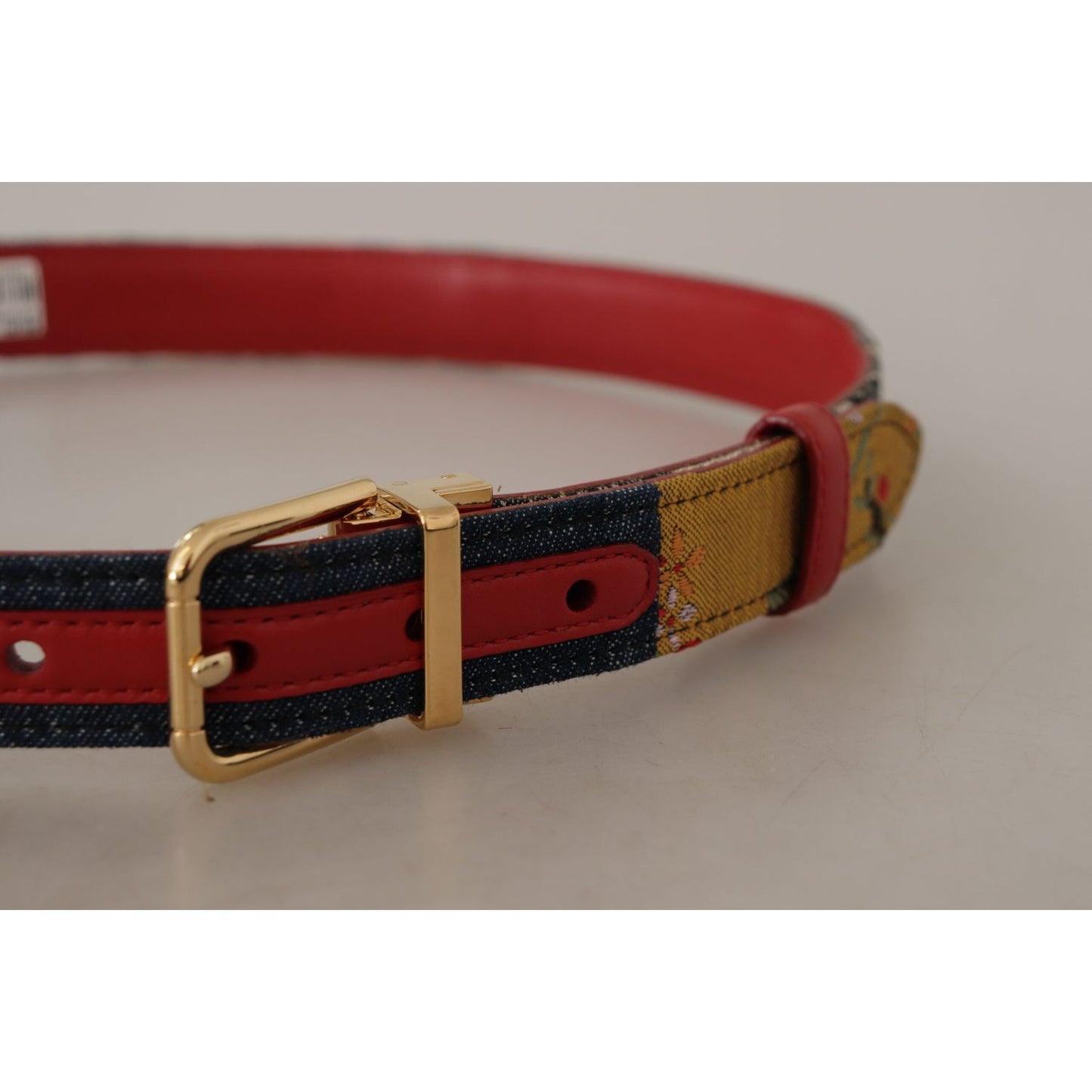 Dolce & Gabbana Chic Multicolor Leather Belt with Engraved Buckle Dolce & Gabbana