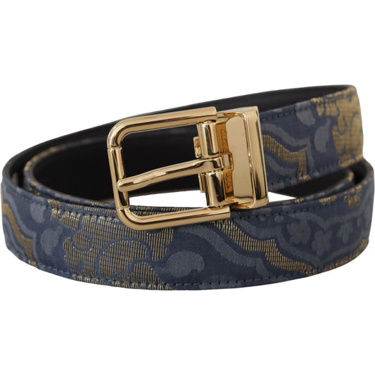 Dolce & Gabbana Elegant Navy Blue Leather Belt Dolce & Gabbana