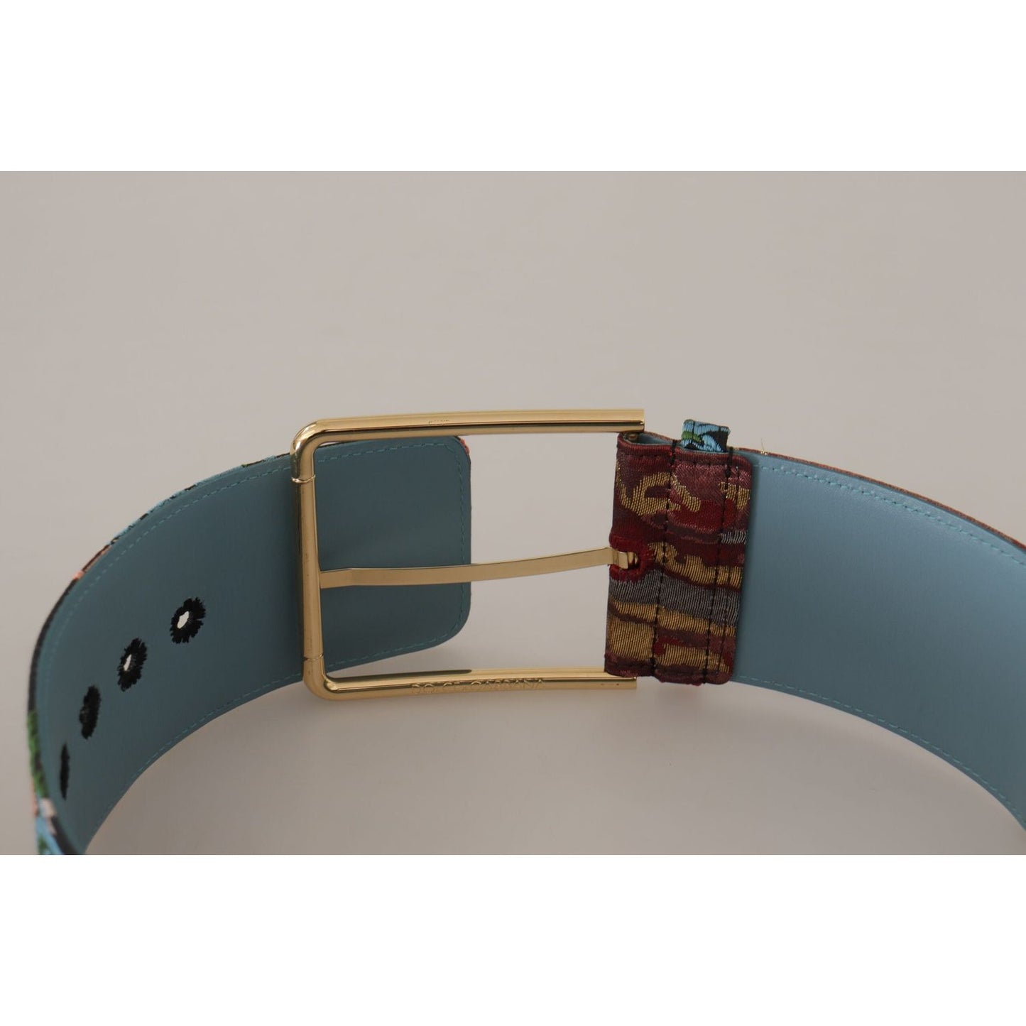 Dolce & Gabbana Multicolor Canvas Leather Statement Belt Dolce & Gabbana