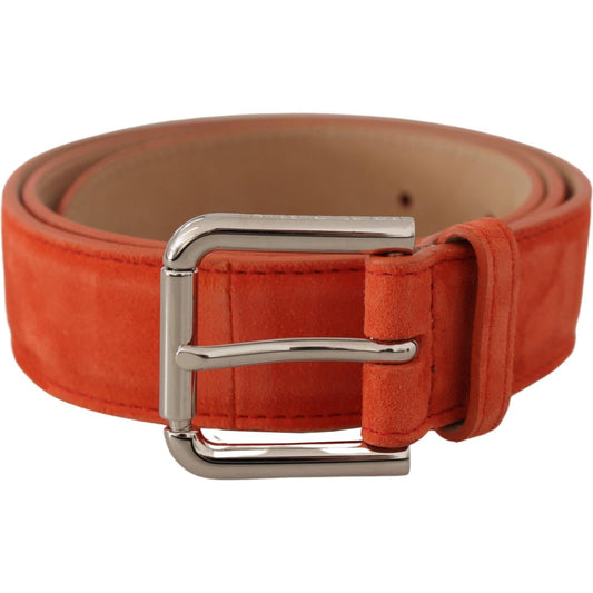 Dolce & Gabbana Elegant Suede Leather Belt in Vibrant Orange Dolce & Gabbana