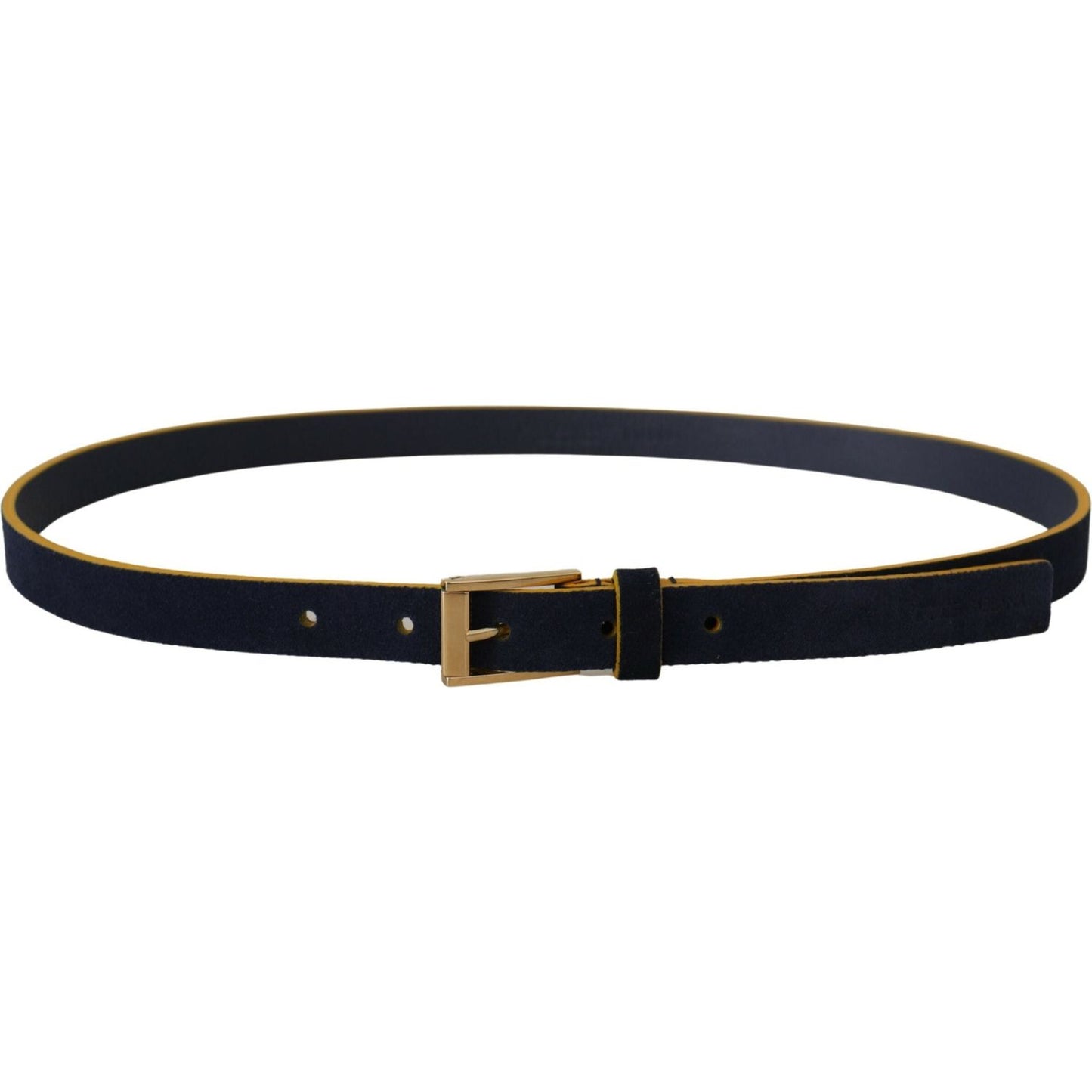 Dolce & Gabbana Chic Blue Suede Logo Buckle Belt Dolce & Gabbana